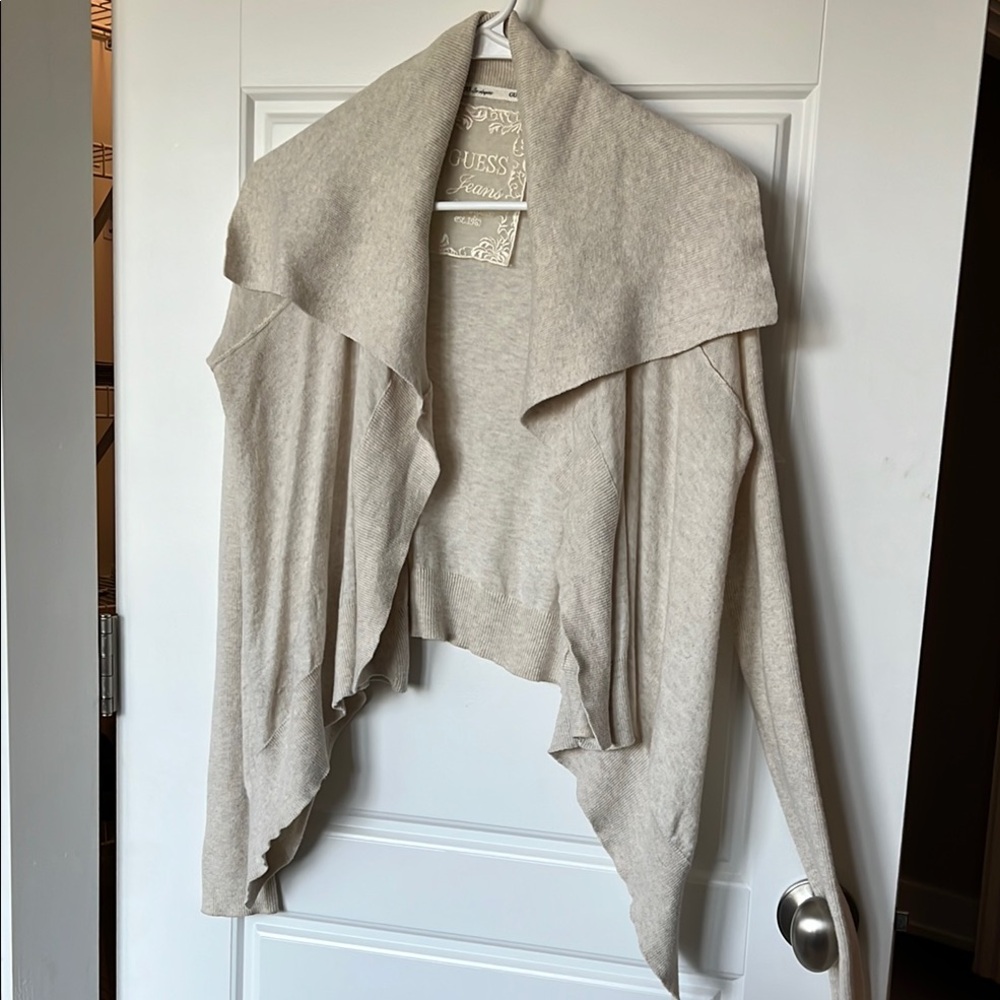 Guess Cream Shrug with Waterfall Collar